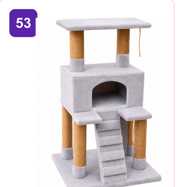 Pink Paw Cat Tree CT53 – condo tower with staircase