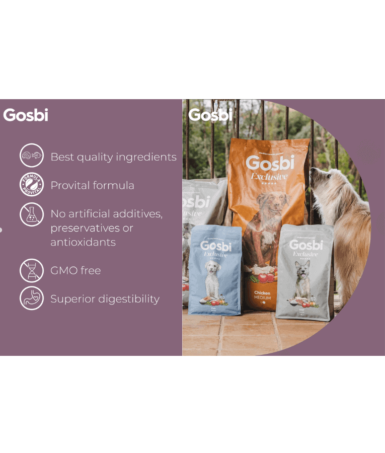 Gosbi - Exclusive, Hypoallergenic Chicken Adult Dry Dog Food For Medium Breeds 3kg-12kg