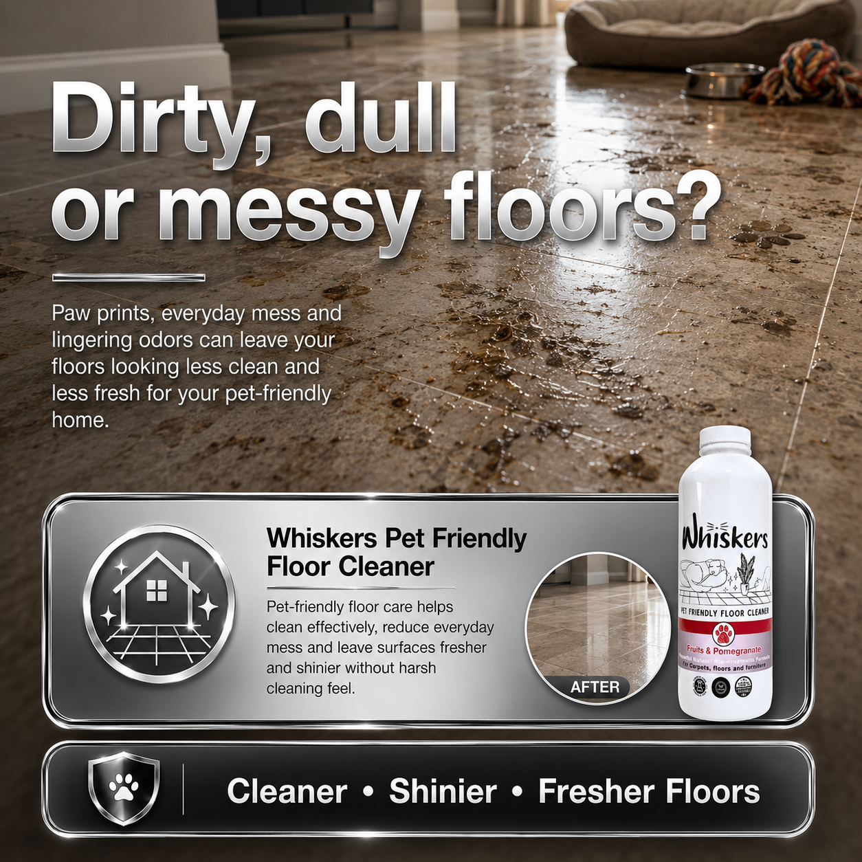 Whiskers Pet Friendly Floor Cleaner – Fruits & Pomegranate for Homes with Dogs & Cats