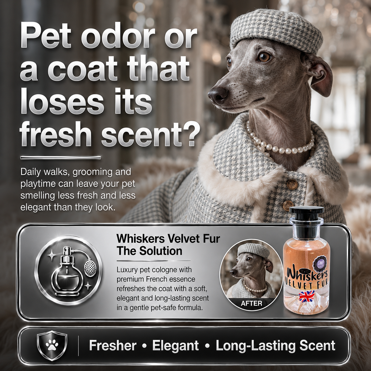 Whiskers Luxury Pet Cologne – Velvet Furr for Dogs & Cats