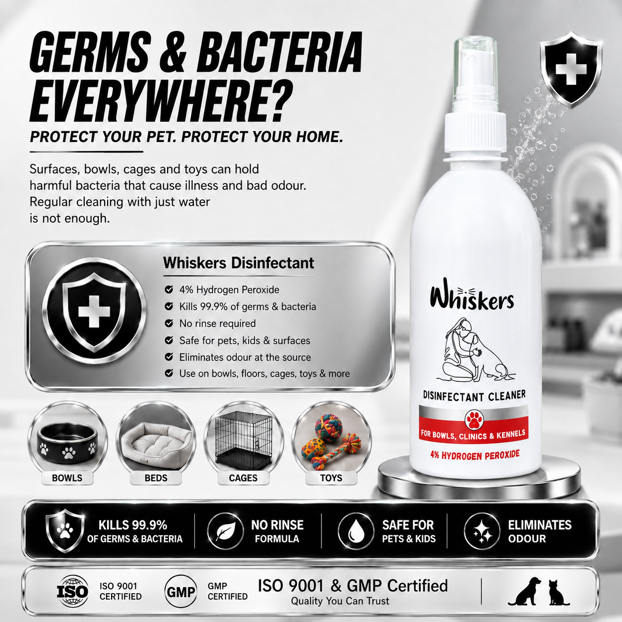 Whiskers Disinfectant Cleaner for Homes with Dogs & Cats
