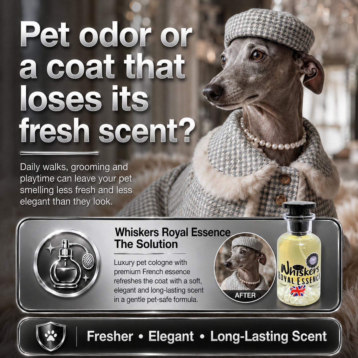 Whiskers Luxury Pet Cologne – Royal Essence for Dogs & Cats