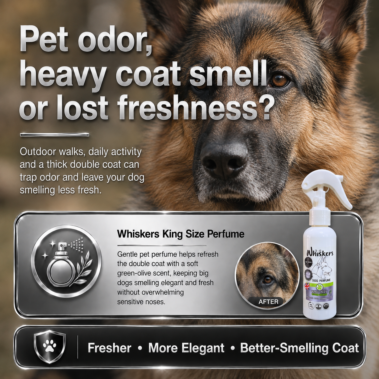 Whiskers King Size Perfume –Green Olives Scent for Dogs & Cats