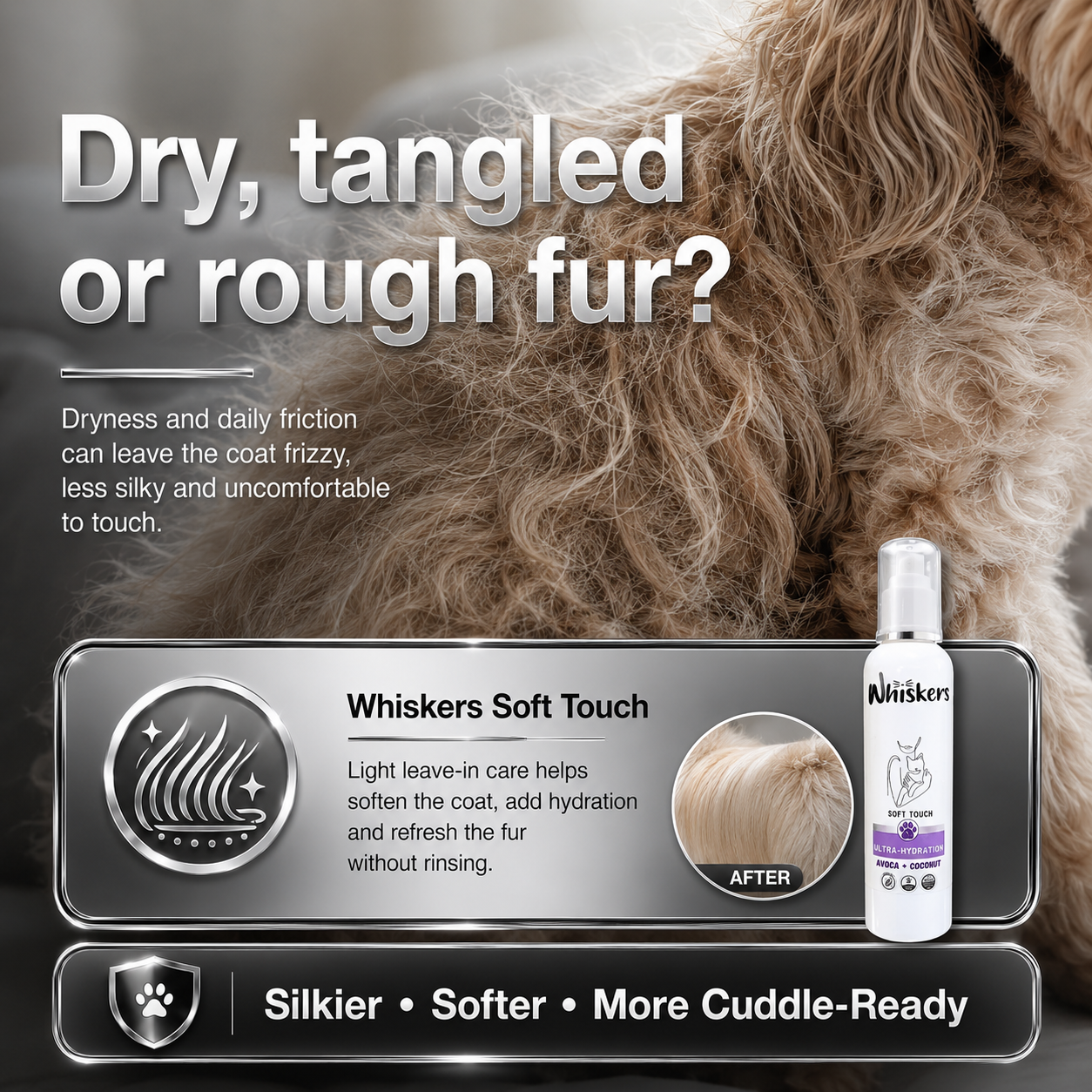 Whiskers Soft Touch Spray – Avoca &amp; Coconut for Dogs &amp; Cats for Dogs & Cats