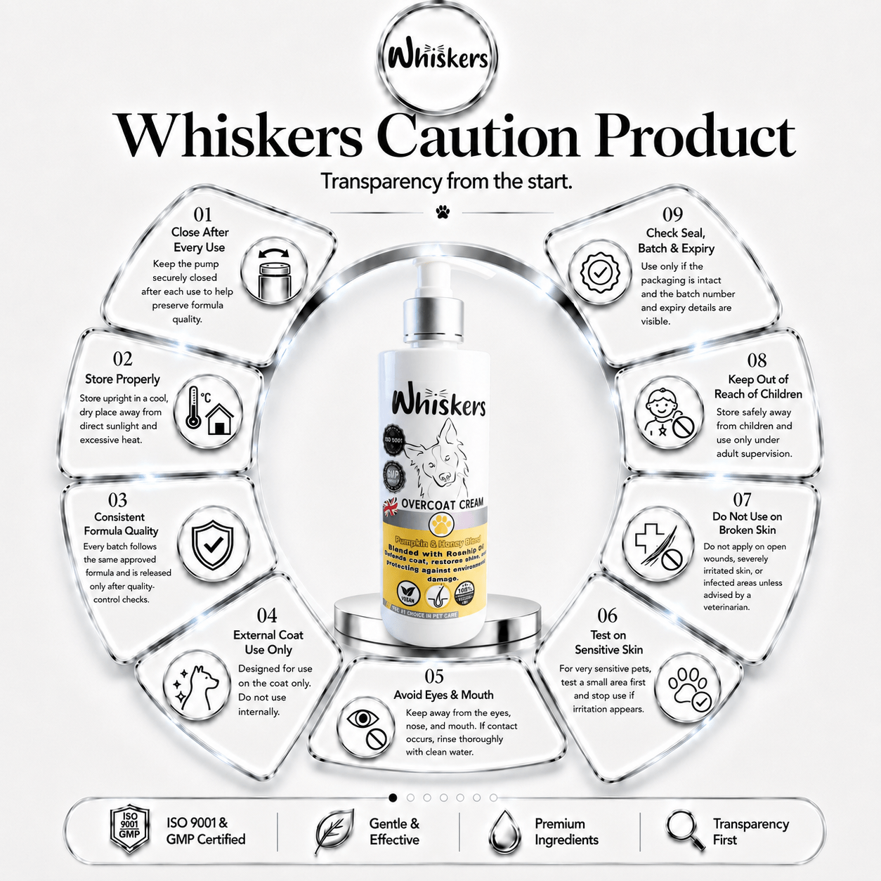 Whiskers Dogs & Cats Conditioner Over Coat Cream -Honey Pumpkin 450 ML