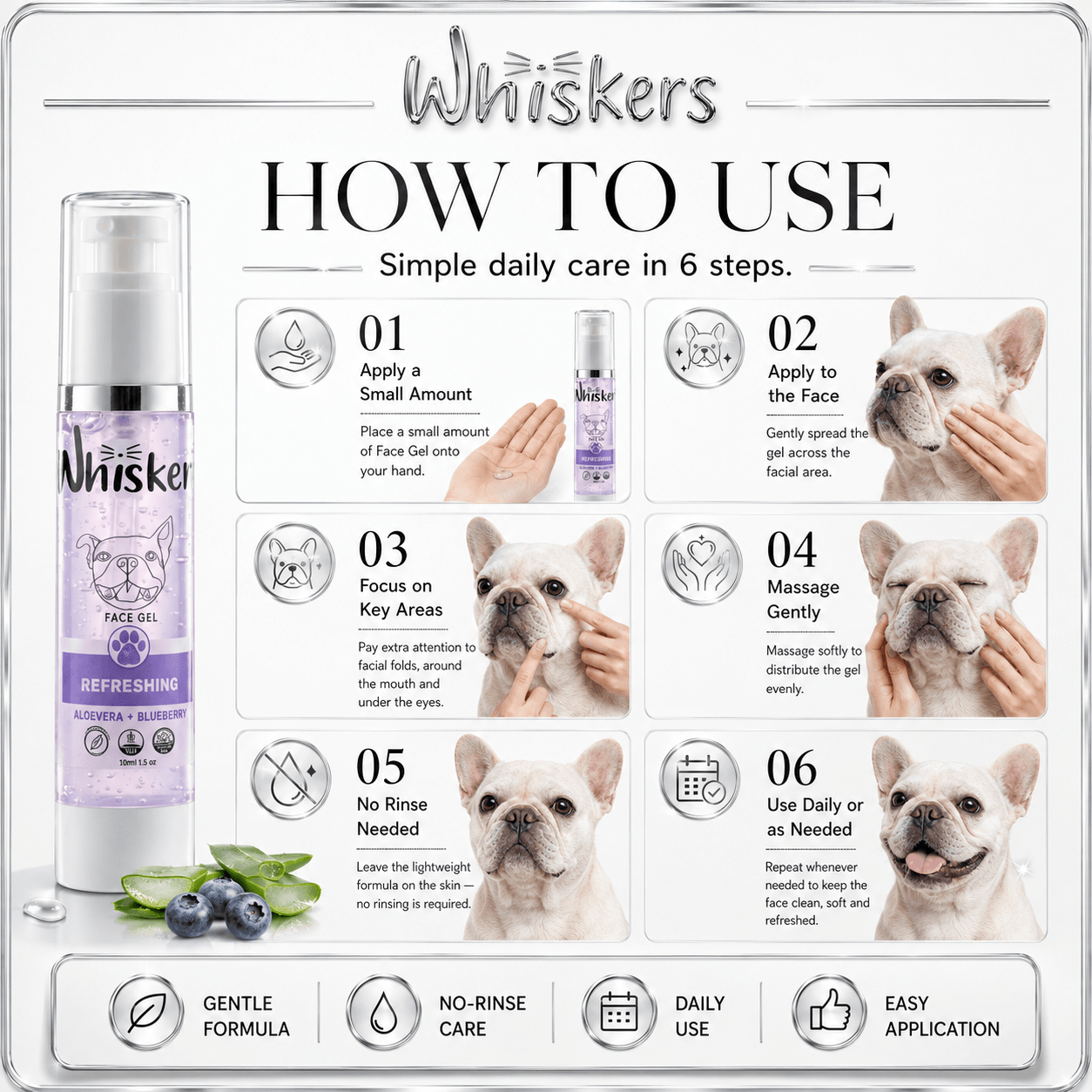 Whiskers Face Gel – Blueberry for Dogs & Cats