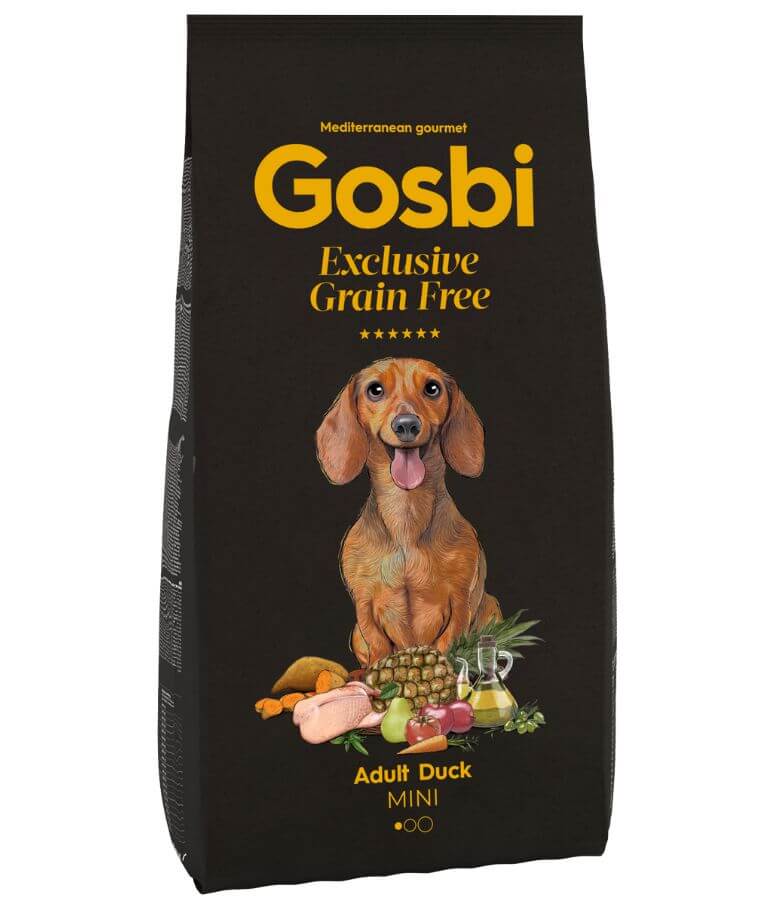 Gosbi - Exclusive Grain Free, Hypoallergenic, Duck Adult Dry Dog Food For Small and Mini Breeds - 2kg