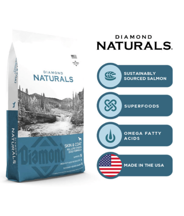 Diamond Naturals - Skin & Coat, For Medium and Large Breeds, All Life Stages Dry Dog Food,  With Salmon - 2Kg, 13.6Kg