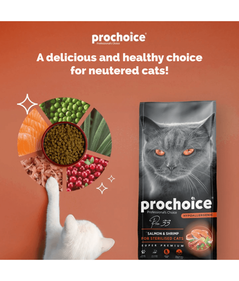 Prochoice - Pro 33 Salmon & Shrimp Sterilized 2kg-15kg
