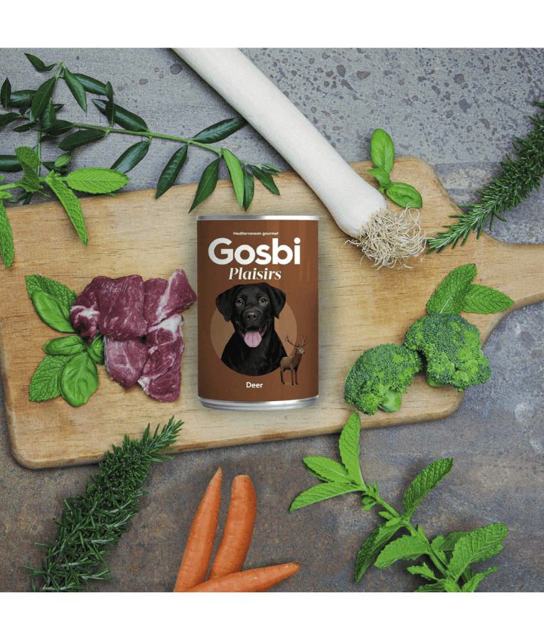 Gosbi - Plaisirs, Grain-Free Deer Complementary Wet Dog Food, Hypoallergenic, Monoprotein, All-Natural For Puppies & Adult Dogs - 150 g