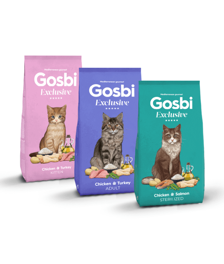 Gosbi - Exclusive, Chicken and Salmon Adult Dry Cat Food – Sterilized, Hair and Skin Support 1.5kg-6kg