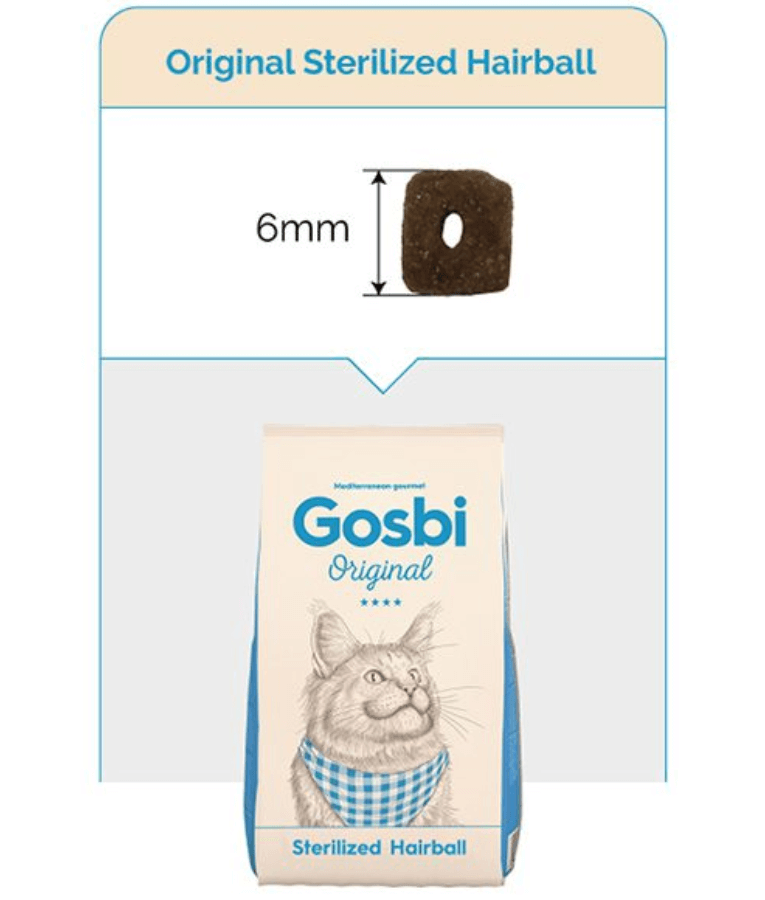 Gosbi - Original, Chicken and Rice Adult Dry Cat Food – Sterilized, Hairball Control 1kg-3kg-7kg
