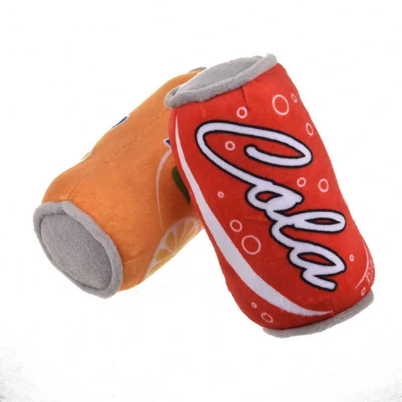 BJQ170 Custom Eco-Friendly Cartoon Stuffed Cola Squeakie Can Pet Chew Toys Multi-colored Paw