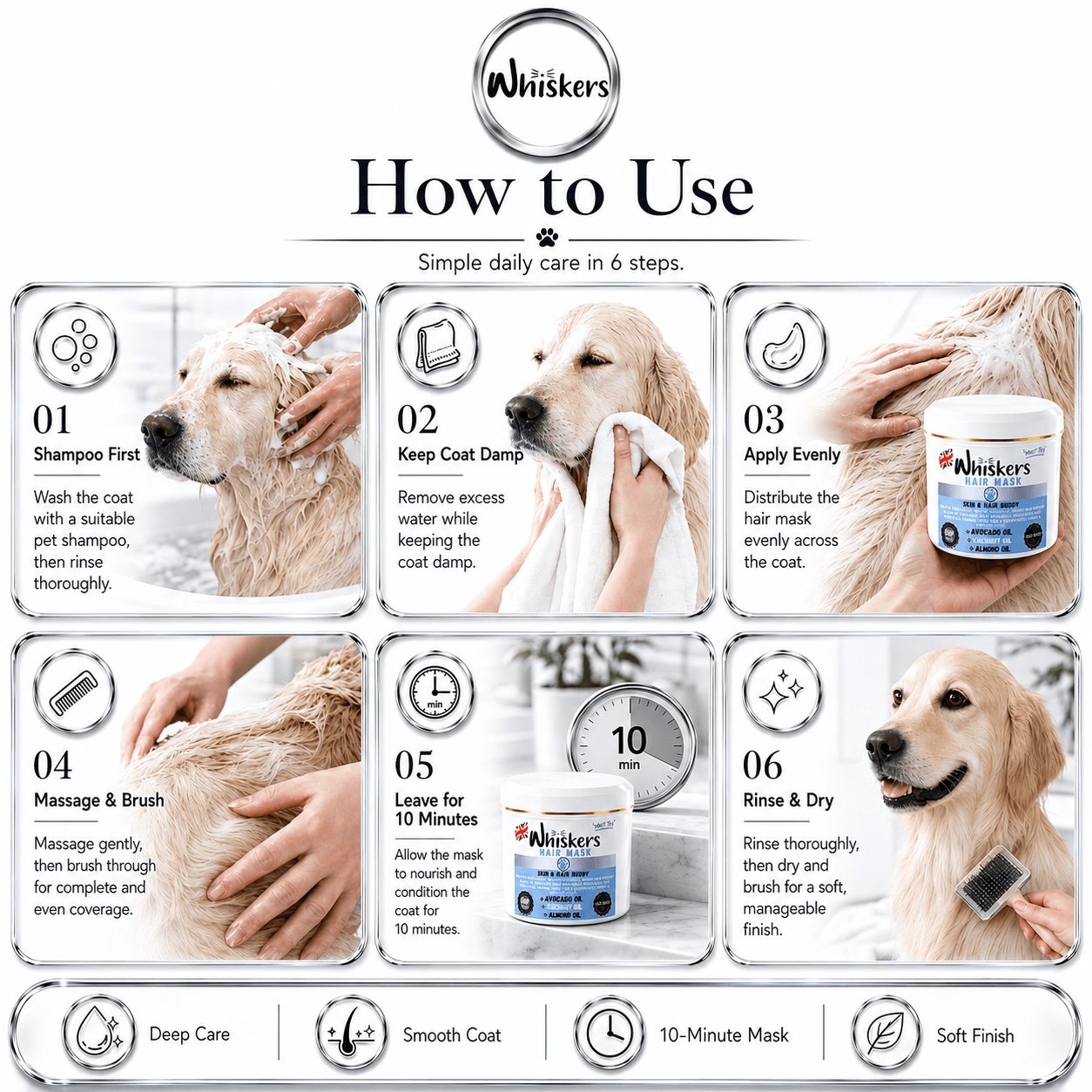 Whiskers Pet Hair Mask – Comfort for Dogs & Cats