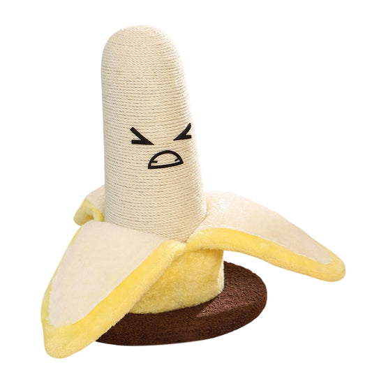 Angry Banana Cat Scratching Post - Sisal Scratcher Toy