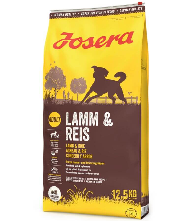 Josera - Lamb & Rice, Gluten-Free Monoprotein with Lamb, Low-Fat Sensitive Stomach Dry Dog Food for Adult All Breed Sizes - 900 g -12.5kg