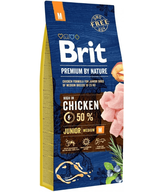 Brit Premium - By Nature Junior Chicken, Joint Support, Junior Medium Breed, Dry Dog Food - 3kg - 15kg