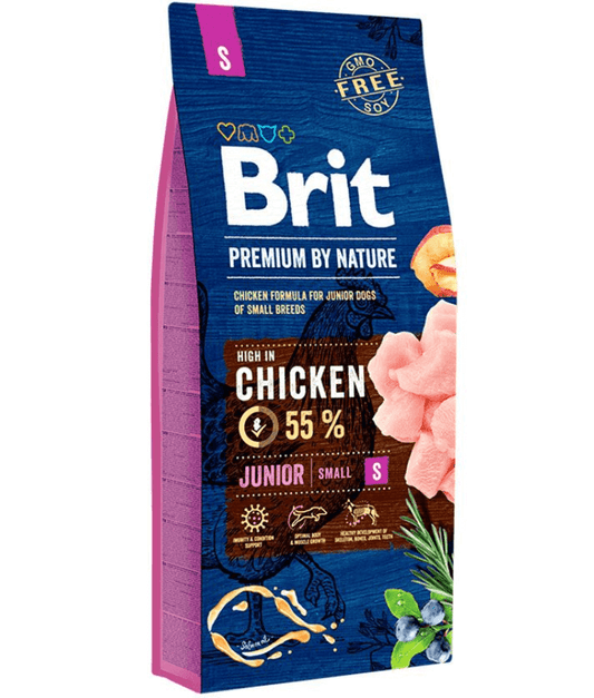 Brit Premium - By Nature Junior Chicken, Joint Support, Junior Small Breed Dry Dog Food - 3kg - 8kg