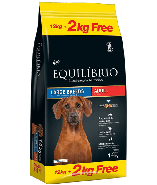 Equilibrio - Large Breed, Adult Dry Dog Food With Poultry - 2kg, 12kg