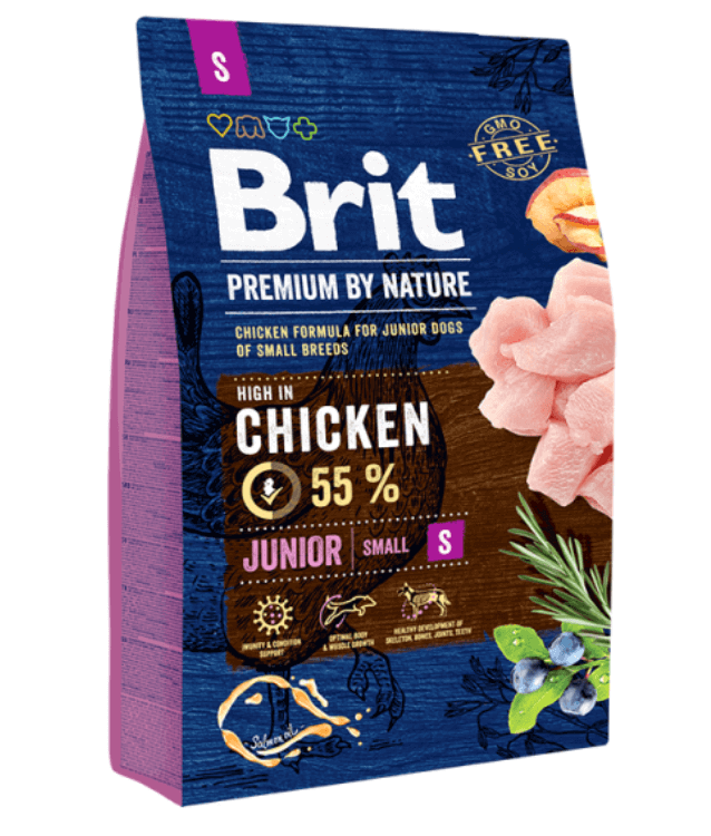 Brit Premium - By Nature Junior Chicken, Joint Support, Junior Small Breed Dry Dog Food - 3kg - 8kg