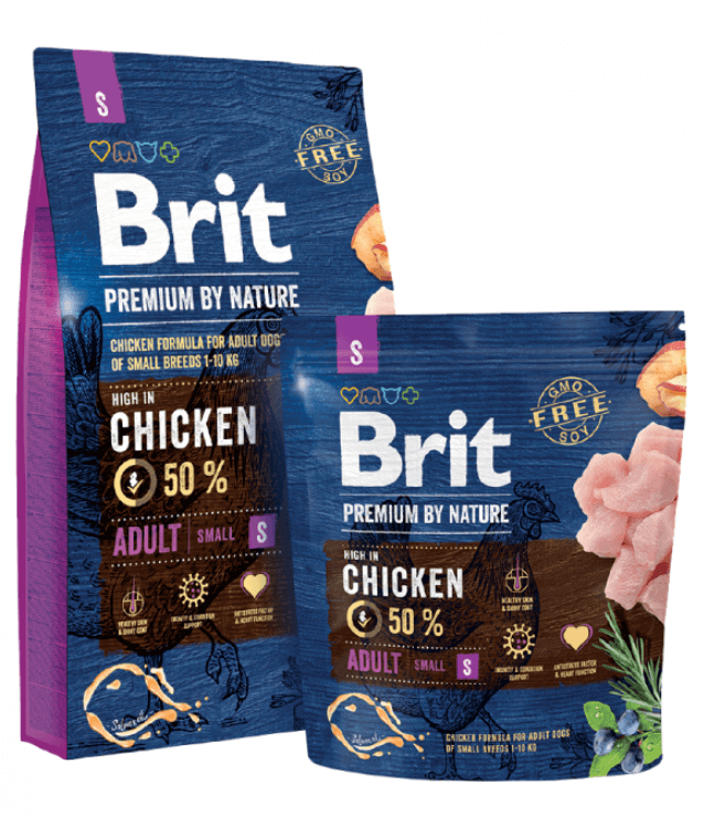 Brit Premium - By Nature Adult Chicken, Joint Support, Adult Small Breed Dry Dog Food - 3kg - 8kg