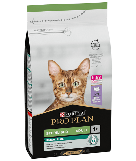Purina - Pro Plan, Sterilised Adult Renal Plus Dry Cat Food with Turkey - 1.5kg - 3kg - 10kg