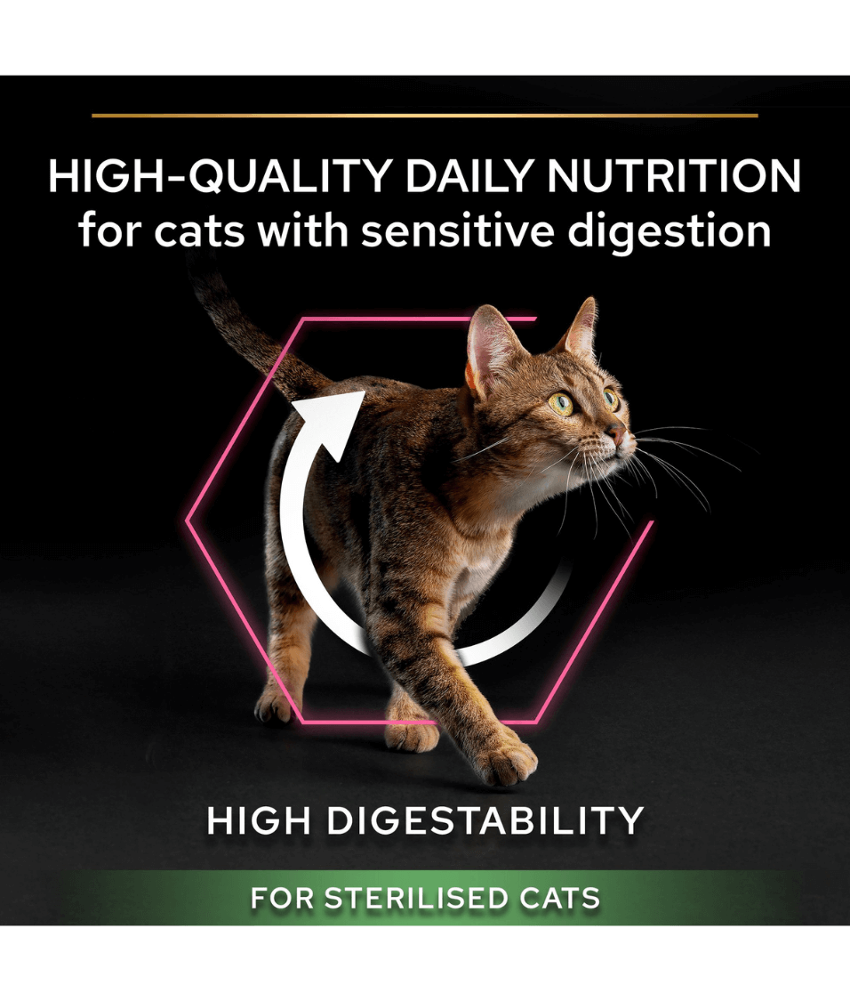 Purina - Pro Plan, Sterilised Adult Delicate Digestion Dry Cat Food with Chicken - 0.4kg - 1.5kg - 3kg - 10kg