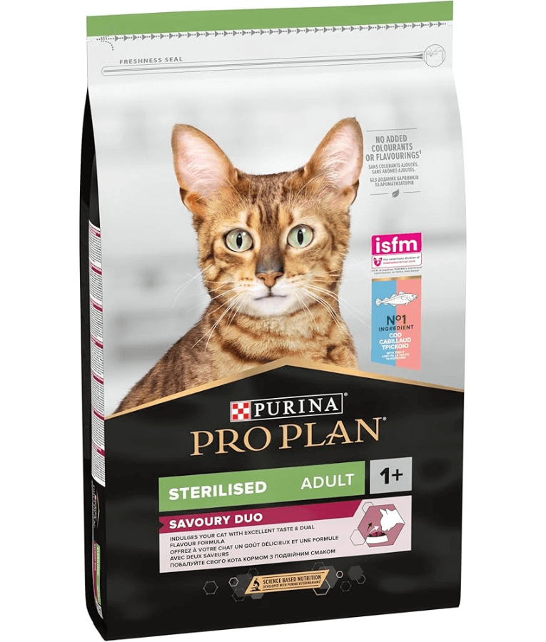 Purina - Pro Plan, Sterilised Adult 1+ Savoury Duo - Rich in Cod With Trout 3kg