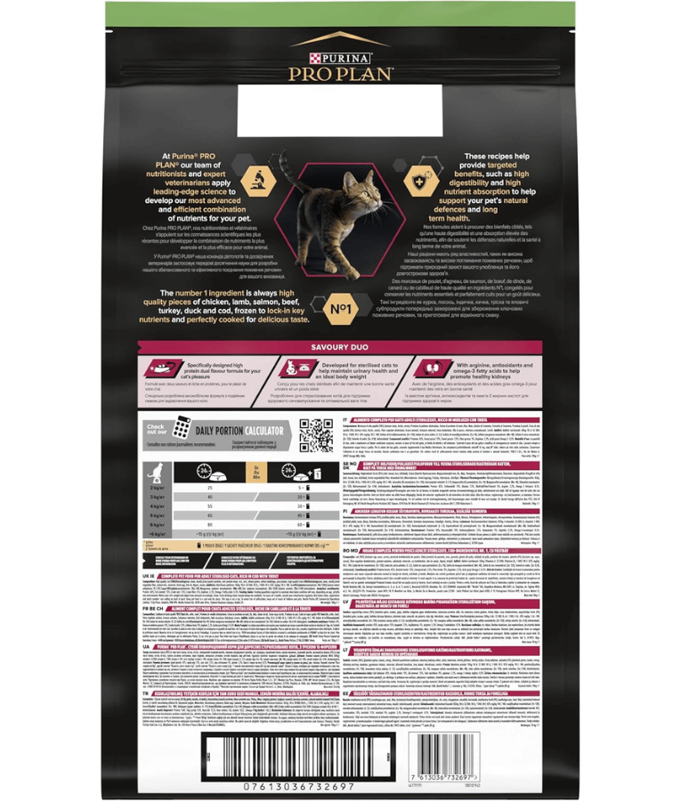 Purina - Pro Plan, Sterilised Adult 1+ Savoury Duo - Rich in Cod With Trout 3kg
