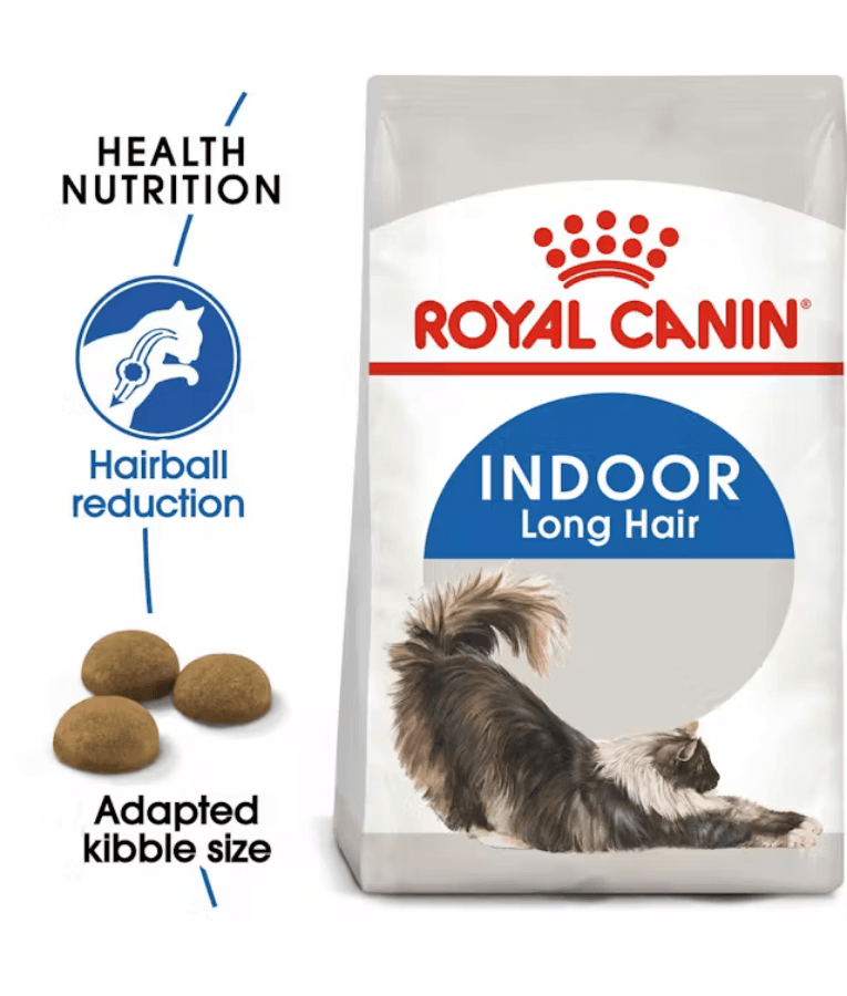 Royal Canin - Indoor Long Hair, Hairball Reduction, Skin & Coat Support, Adult Indoor Long-Haired Cat Dry Food - 2 kg