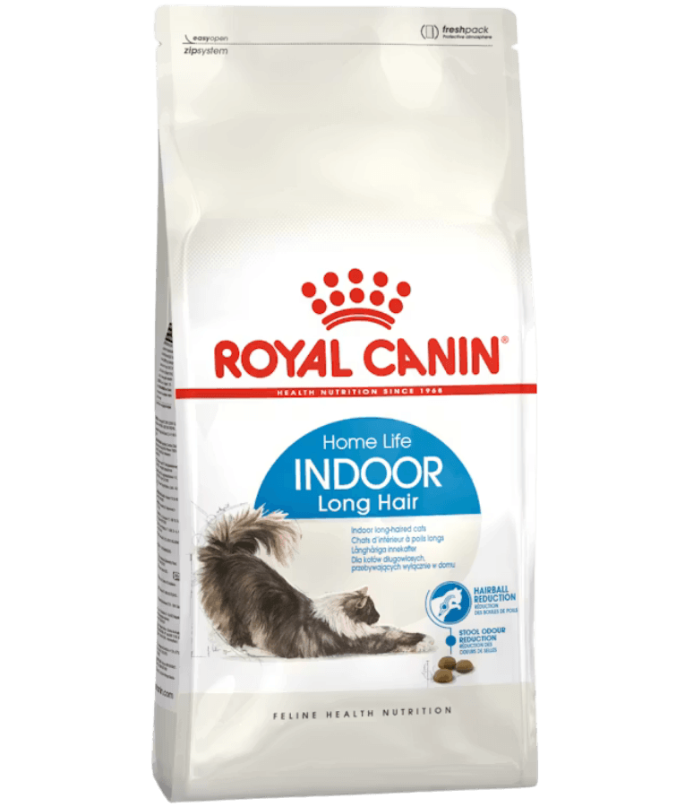 Royal Canin - Indoor Long Hair, Hairball Reduction, Skin & Coat Support, Adult Indoor Long-Haired Cat Dry Food - 2 kg