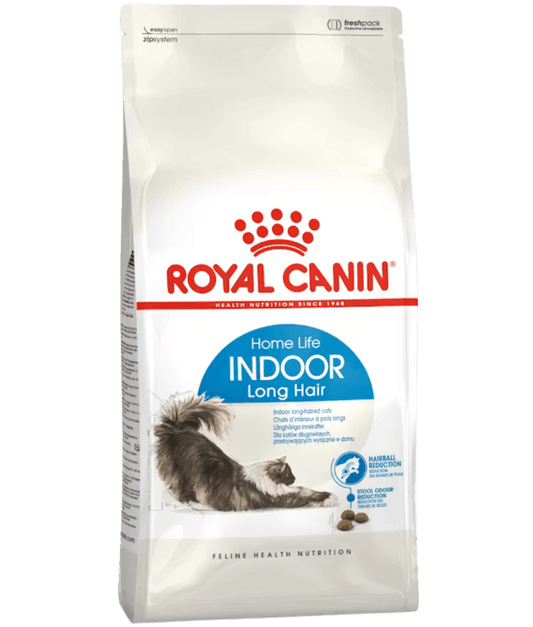 Royal Canin - Indoor Long Hair, Hairball Reduction, Skin & Coat Support, Adult Indoor Long-Haired Cat Dry Food - 2 kg
