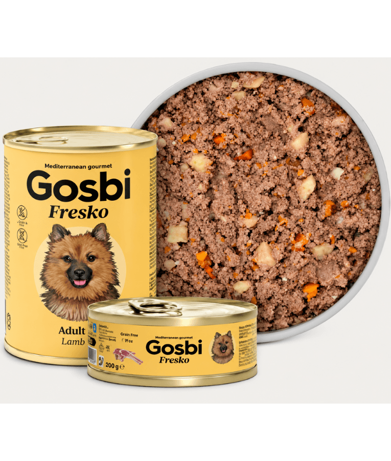 Gosbi - Plaisirs, Grain-Free Lamb Adult Complementary Wet Dog Food – Monoprotien Hypoallergenic For Sensitive Digestion 185g-400g