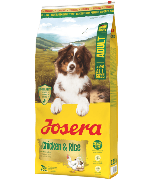 Josera - Poultry, Chicken & Rice, Gluten-Free with Immune Plus & Yeast Cell Walls, Sensitive Stomach Dry Dog Food for Adult All Breed Sizes - 900 g -12.5kg