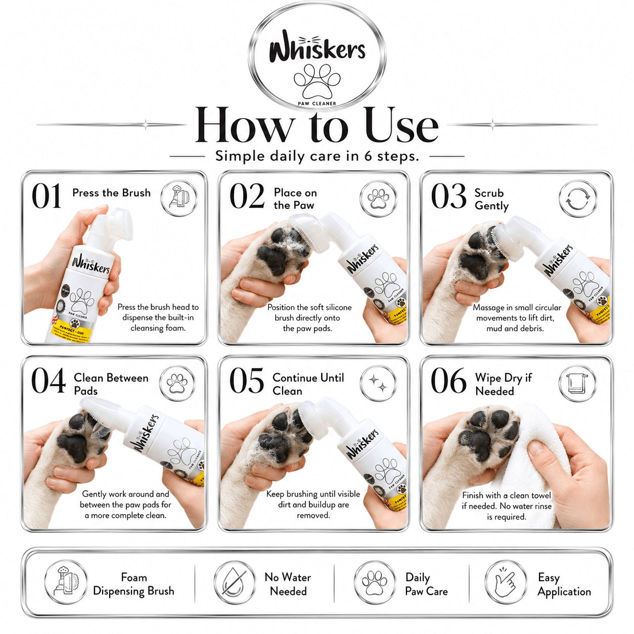 Whiskers Paw Cleaner for Dogs & Cats