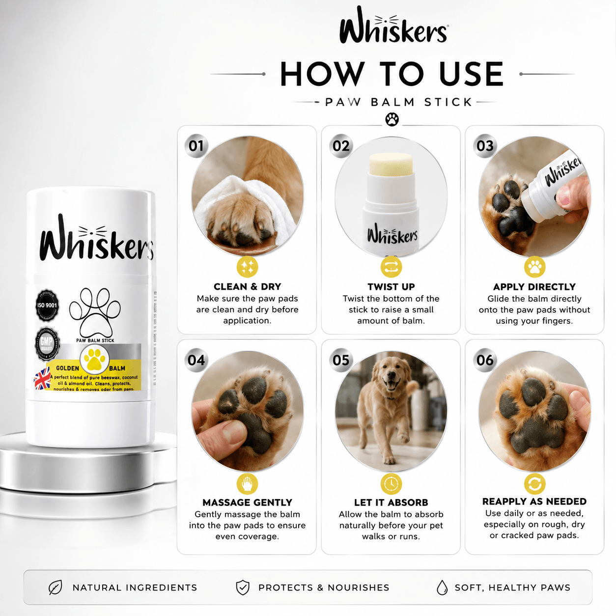 Whiskers Paw Balm Honey for Dogs & Cats