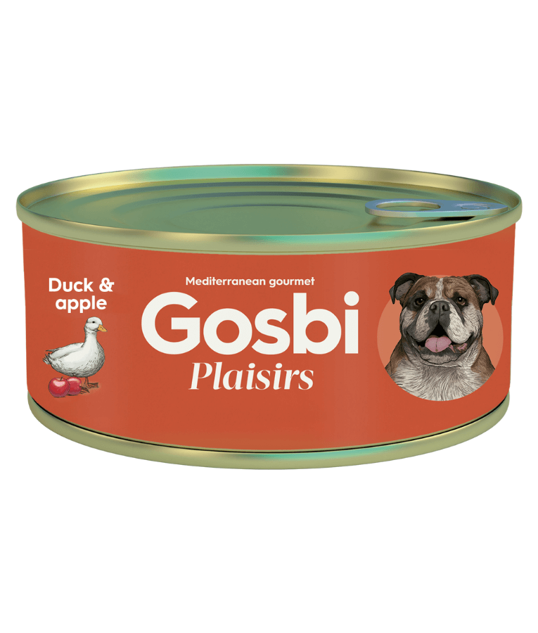 Gosbi - Plaisirs, Grain-Free Duck & Apple Adult Complementary Wet Dog Food, High EnergyContent, All-Natural For Active Dogs 150g-400g