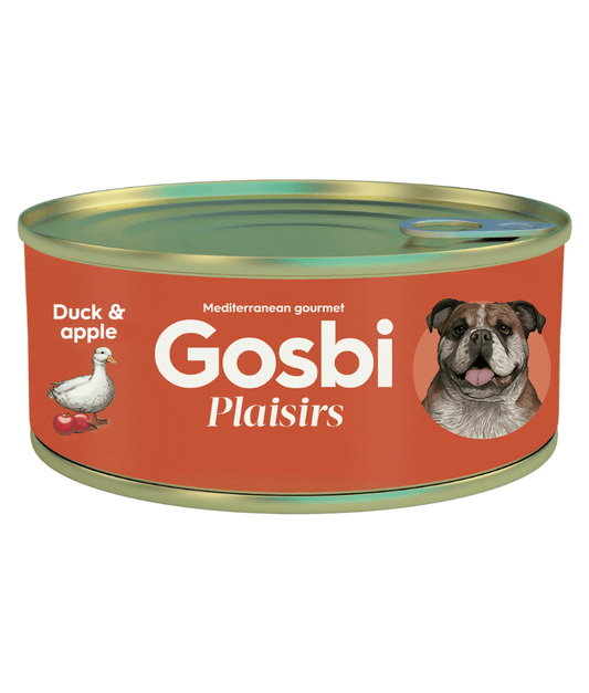 Gosbi - Plaisirs, Grain-Free Duck & Apple Adult Complementary Wet Dog Food, High EnergyContent, All-Natural For Active Dogs 150g-400g
