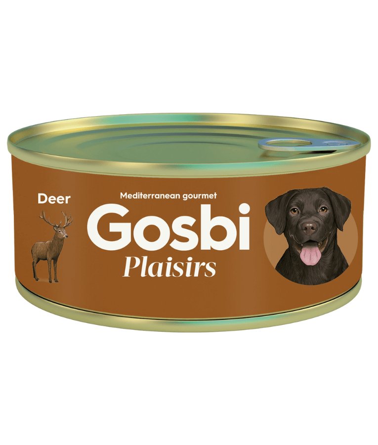 Gosbi - Plaisirs, Grain-Free Deer Complementary Wet Dog Food, Hypoallergenic, Monoprotein, All-Natural For Puppies & Adult Dogs - 150 g