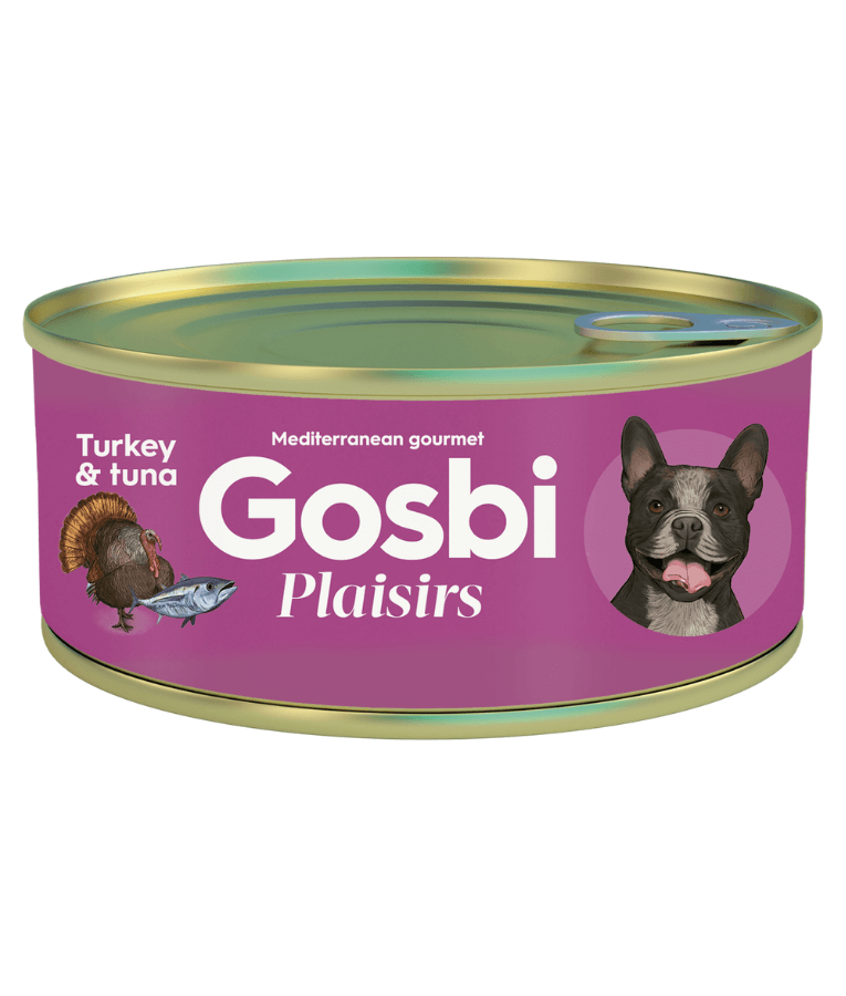 Gosbi - Plaisirs, Grain-Free Turkey & Tuna Adult Complementary Wet Dog Food, Weight Control 150g-400g