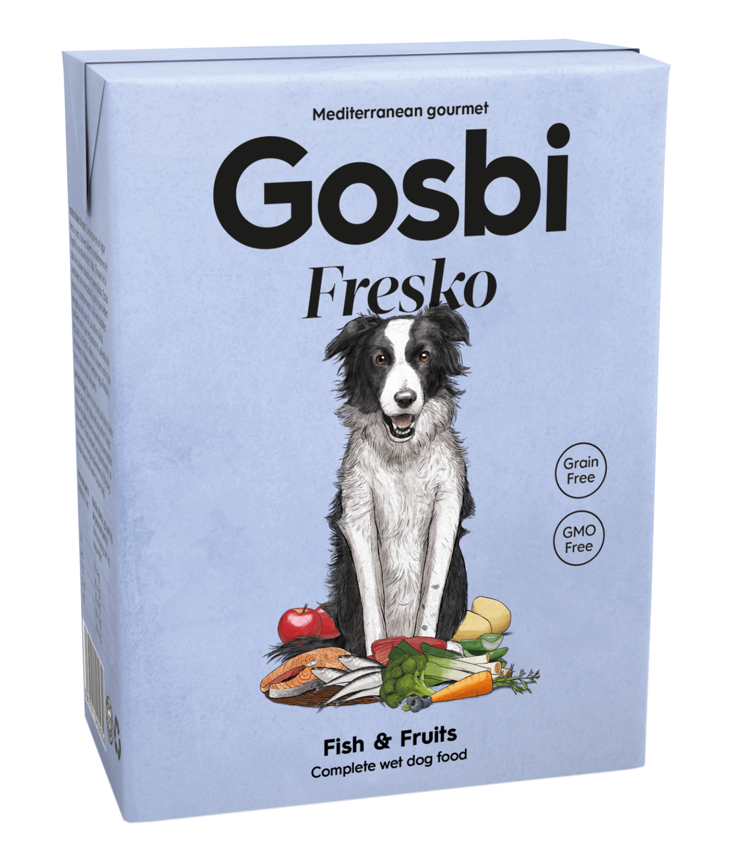 Gosbi - Fresko, Grain-Free Fish and Fruits Adult Complete Wet Dog Food - Hypoallergenic Hair and Skin Support, All Natural 375g
