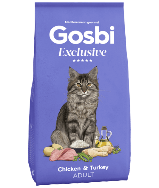 Gosbi - Exclusive, Chicken and Turkey Adult Dry Cat Food – Hair and Skin Support 1.5kg-6kg
