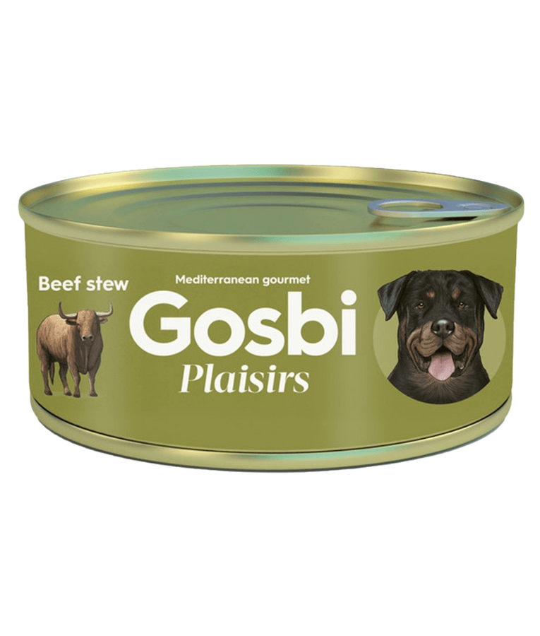Gosbi - Plaisirs, Grain Free Beef Stew Adult Complementary Wet Dog Food - Hypoallergenic, Monoprotein, Weight Control 170g-370g