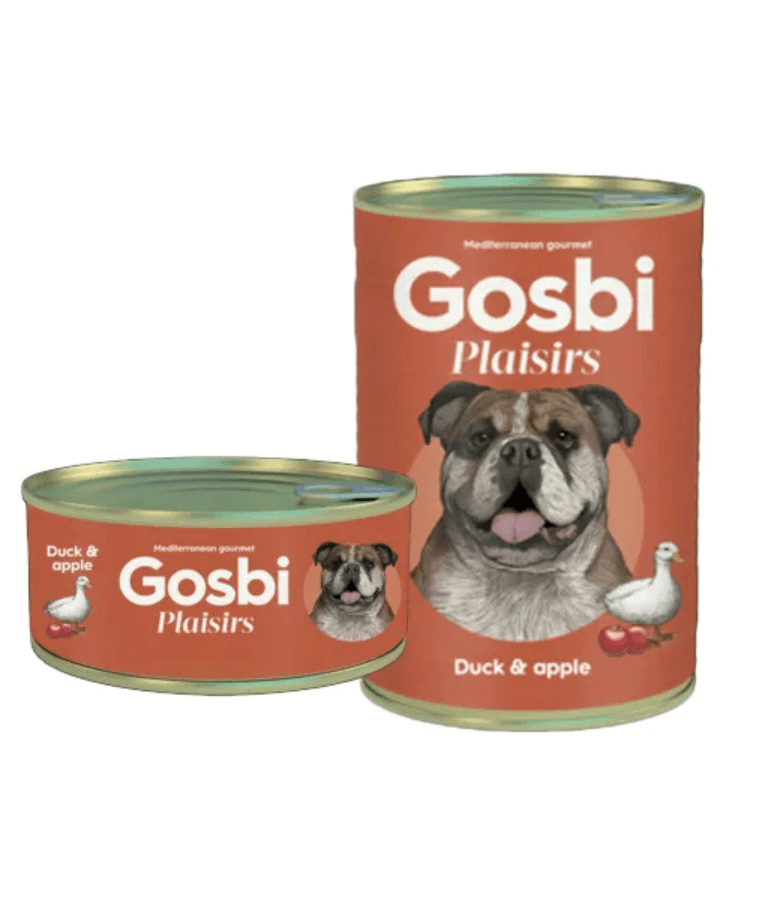 Gosbi - Plaisirs, Grain-Free Duck & Apple Adult Complementary Wet Dog Food, High EnergyContent, All-Natural For Active Dogs 150g-400g