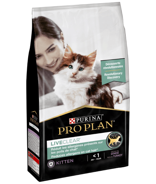 Purina - Pro Plan, LiveClear, Kitten Dry Cat Food, Turkey, Allergen-Reducing Formula, High Protein Growth & Immunity Support - 1.4 kg