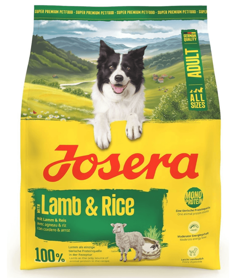 Josera - Lamb & Rice, Gluten-Free Monoprotein with Lamb, Low-Fat Sensitive Stomach Dry Dog Food for Adult All Breed Sizes - 900 g -12.5kg