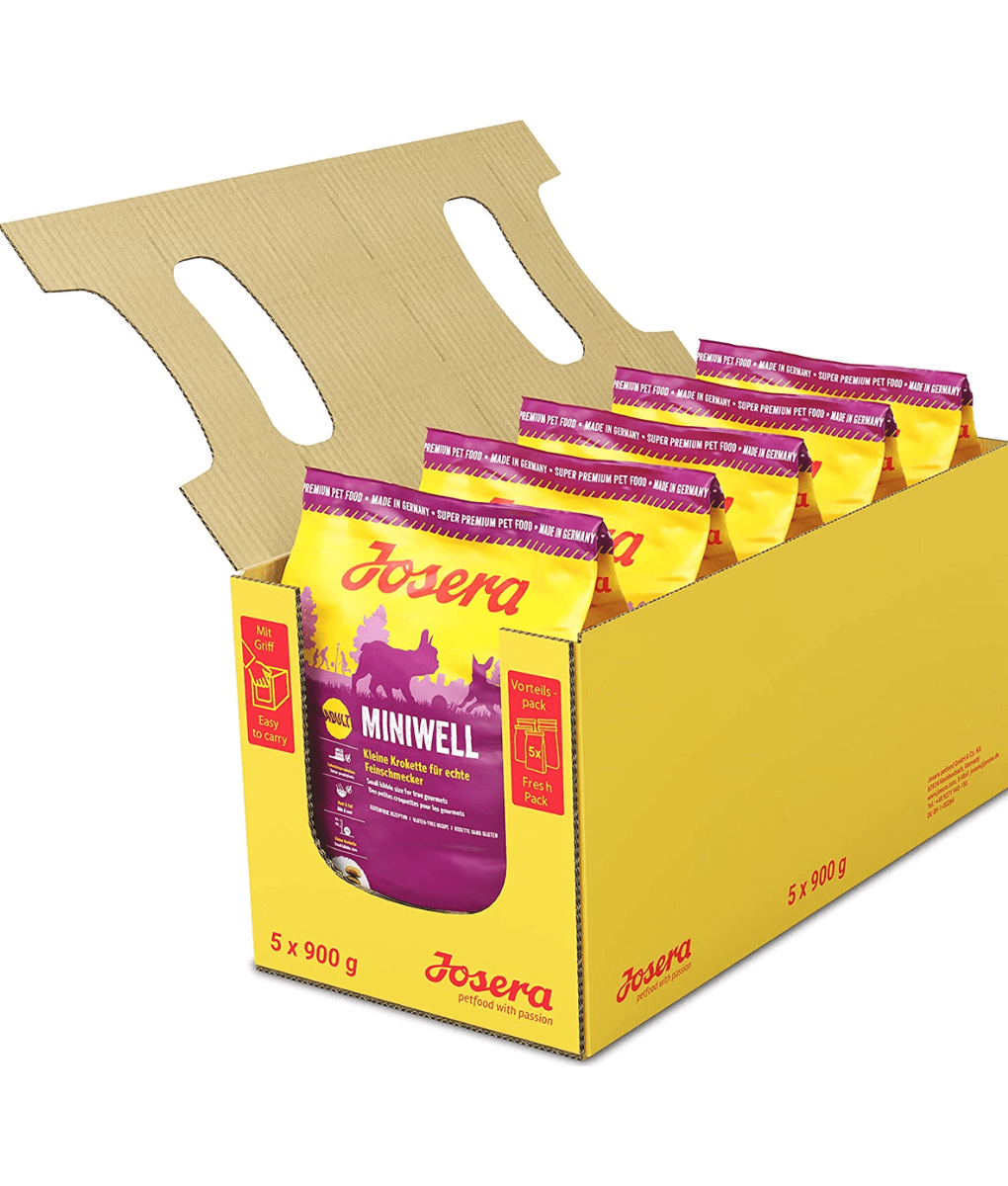 Josera - Miniwell Dry Dog Food – Poultry & Rice Small-Breed Adult, Small Kibble Size for Dental & Skin Support – 4.5 kg