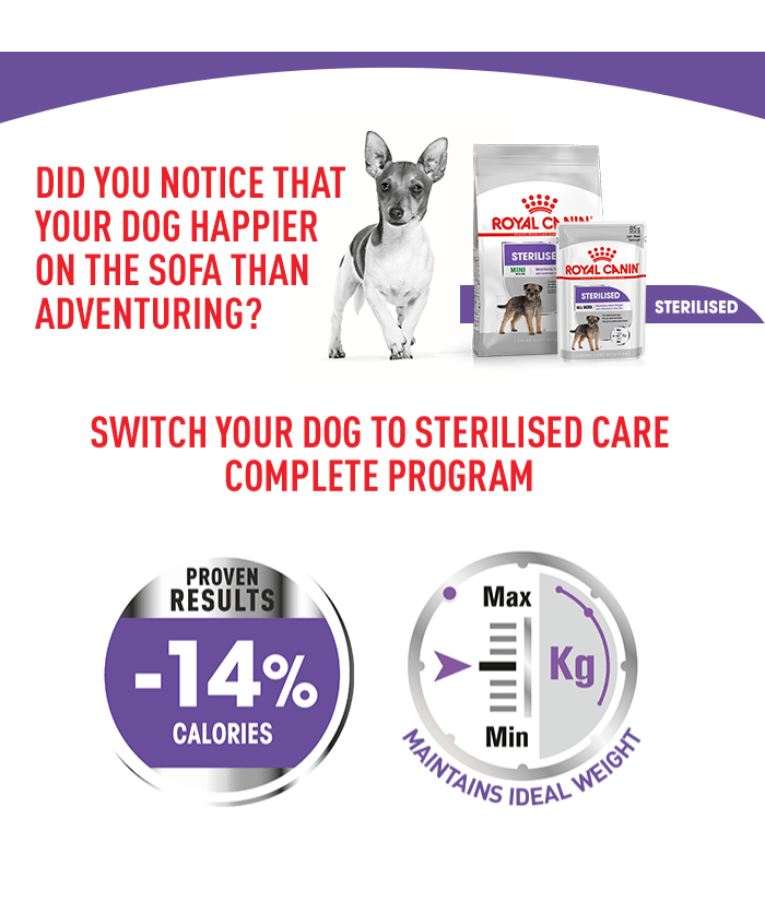 Royal Canin - Sterilised Mini Dog Food – Weight Control for Neutered Mini & Small Breeds – 3 kg