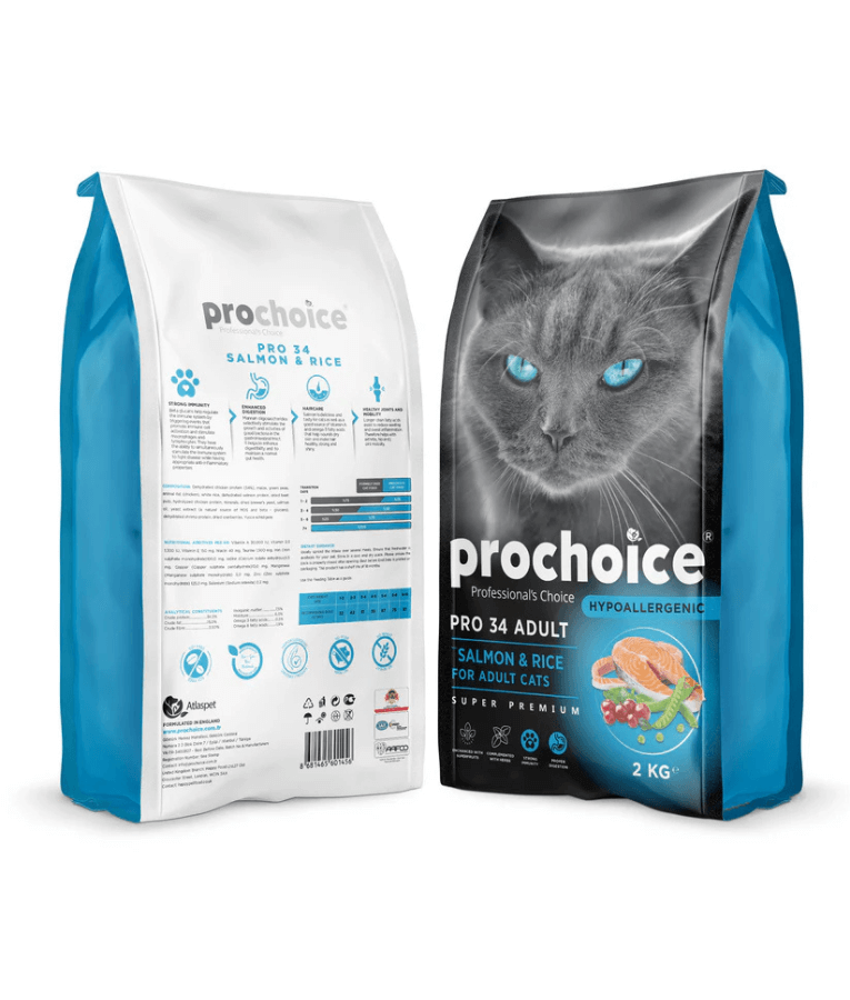 Prochoice - Pro 34 Salmon & Rice For Adult Cats 2kg-15kg