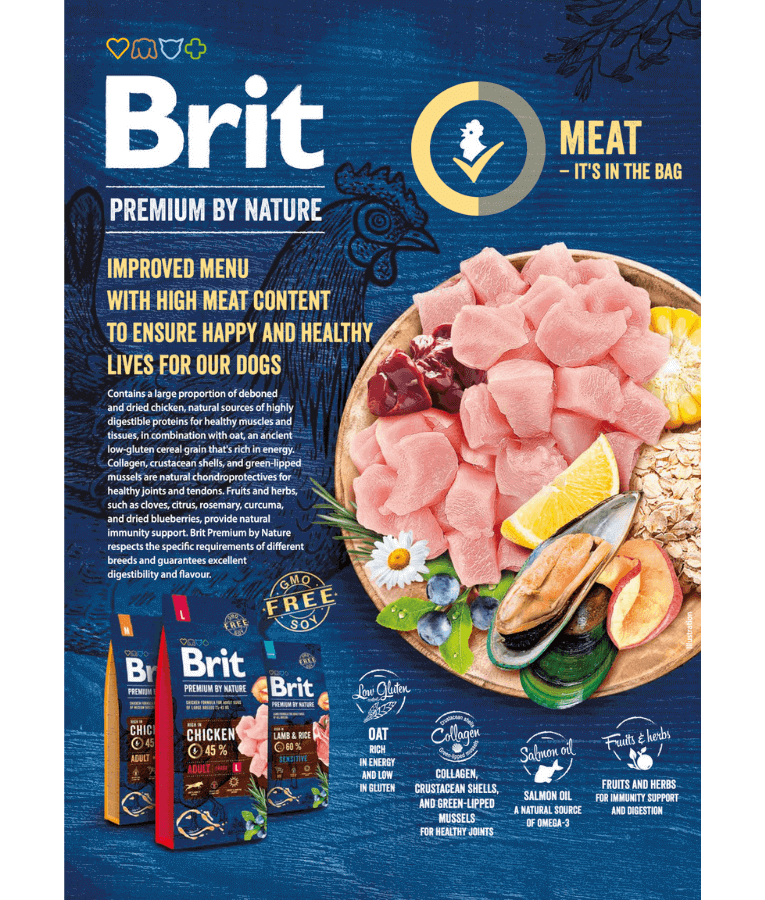 Brit Premium - By Nature Junior Chicken, Joint Support, Junior Small Breed Dry Dog Food - 3kg - 8kg